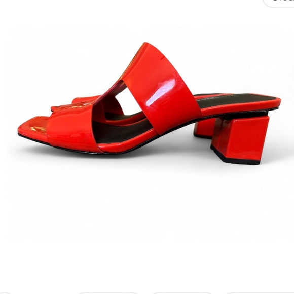 Via Spiga Shoes - Via Spiga Red Block Heel Mules